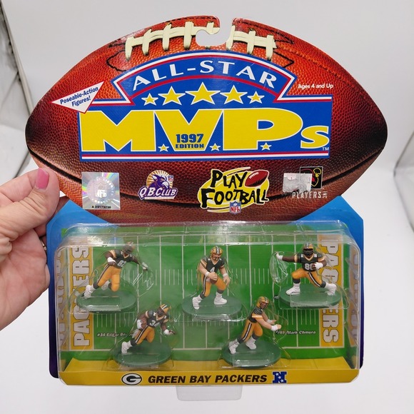 Other - Vtg 90s Green Bay Packers MVP's All Star Figurine Collectible Figures Toys New